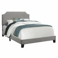 Homeroots 45.5 in. Solid Wood, Linen, MDF & Foam Full Size Bed with a Chrome Trim 333294